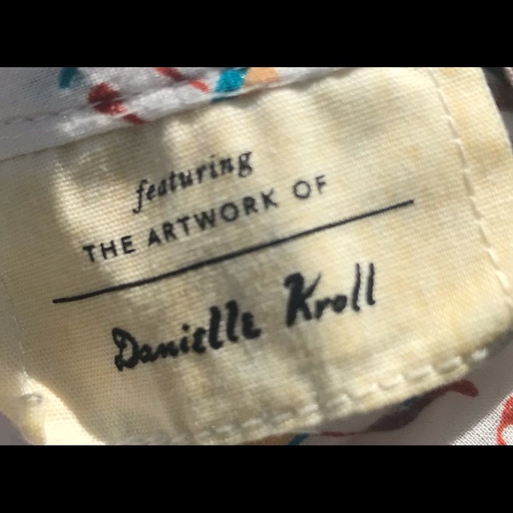 Anthropologie Blouse with Danielle Kroll artwork print EUC Size s - Picture 6 of 8